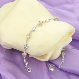 Pulseira Feminina De Titânio Com Banho De  E Diamantes Completa Em Especificações