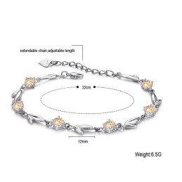 Pulseira Feminina De Titânio Com Banho De  E Diamantes Completa Em Especificações
