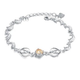 Pulseira De Titânio Com Revestimento De Platina E Diamante Em Formato De Golfinho Feminino De Qualidade Confiável