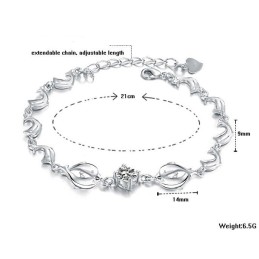 Pulseira De Titânio Com Revestimento De Platina E Diamante Em Formato De Golfinho Feminino De Qualidade Confiável