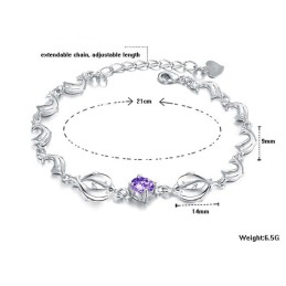 Pulseira De Titânio Com Revestimento De Platina E Diamante Em Formato De Golfinho Feminino De Qualidade Confiável