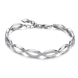 Pulseira Feminina De Titânio Com Banho De Platina E Diamantes, A Rainha Da Qualidade