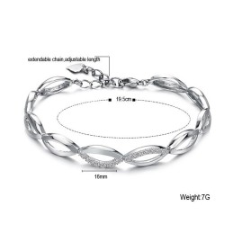 Pulseira Feminina De Titânio Com Banho De Platina E Diamantes, A Rainha Da Qualidade