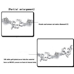 Pulseira De Titânio Com Revestimento De Platina E Formato De Trevo Feminino De Alta Qualidade Com Diamante