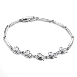Pulseira Feminina De Titânio Banhada A Platina, Vendendo Bem Em Todo O Mundo