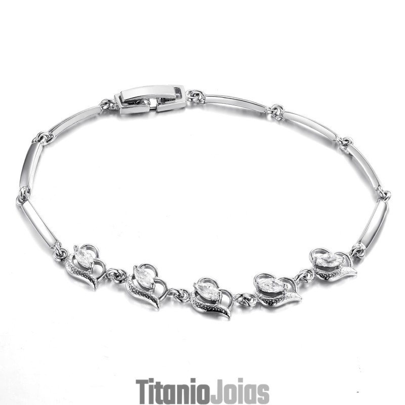 Pulseira Feminina De Titânio Banhada A Platina, Vendendo Bem Em Todo O Mundo Pulseira Feminina De Titânio Banhada A Platina, Vendendo Bem Em Todo O Mundo