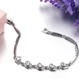 Pulseira Feminina De Titânio Banhada A Platina, Vendendo Bem Em Todo O Mundo