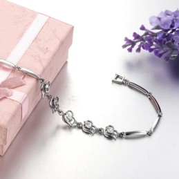Pulseira Feminina De Titânio Banhada A Platina, Vendendo Bem Em Todo O Mundo