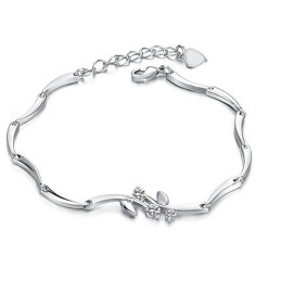 Pulseira Feminina De Titânio Com Banho De Platina E Diamante Com Qualidade E Quantidade Garantidas