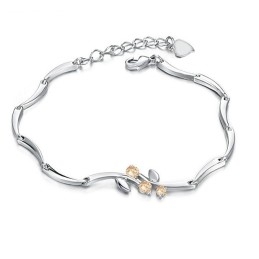 Pulseira Feminina De Titânio Com Banho De Platina E Diamante Com Qualidade E Quantidade Garantidas