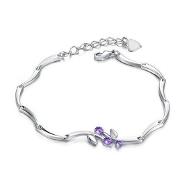 Pulseira Feminina De Titânio Com Banho De Platina E Diamante Com Qualidade E Quantidade Garantidas