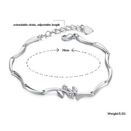 Pulseira Feminina De Titânio Com Banho De Platina E Diamante Com Qualidade E Quantidade Garantidas