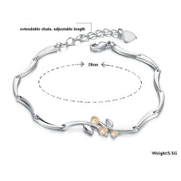 Pulseira Feminina De Titânio Com Banho De Platina E Diamante Com Qualidade E Quantidade Garantidas