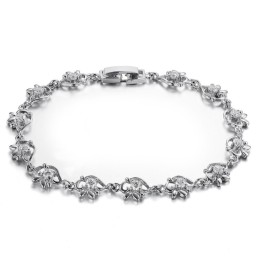 Pulseira Feminina De Titânio Com Revestimento De Platina De Renome Mundial