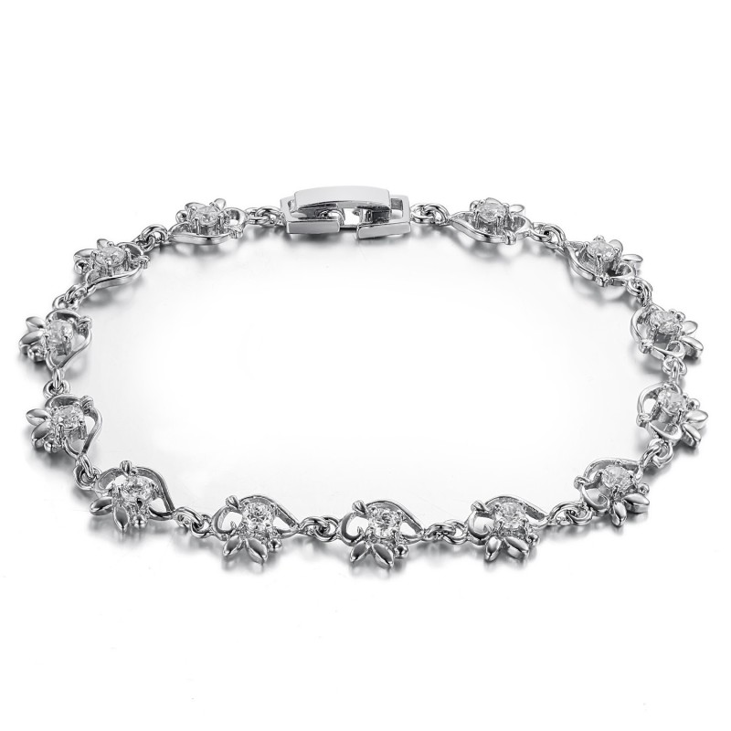 Pulseira Feminina De Titânio Com Revestimento De Platina De Renome Mundial Pulseira Feminina De Titânio Com Revestimento De Platina De Renome Mundial