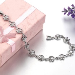 Pulseira Feminina De Titânio Com Revestimento De Platina De Renome Mundial