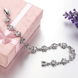 Pulseira Feminina De Titânio Com Revestimento De Platina De Renome Mundial