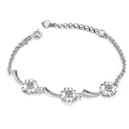 Pulseira De Titânio Com Revestimento De Platina Em Formato De Trevo Feminino, Durável Em Uso