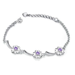 Pulseira De Titânio Com Revestimento De Platina Em Formato De Trevo Feminino, Durável Em Uso