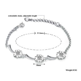 Pulseira De Titânio Com Revestimento De Platina Em Formato De Trevo Feminino, Durável Em Uso
