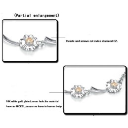 Pulseira De Titânio Com Revestimento De Platina Em Formato De Trevo Feminino, Durável Em Uso