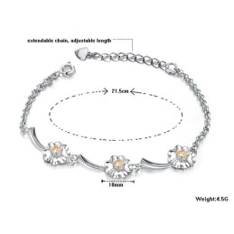 Pulseira De Titânio Com Revestimento De Platina Em Formato De Trevo Feminino, Durável Em Uso