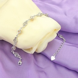 Pulseira Feminina De Alta Qualidade Com Revestimento De Platina Oca E Titânio Com Diamante
