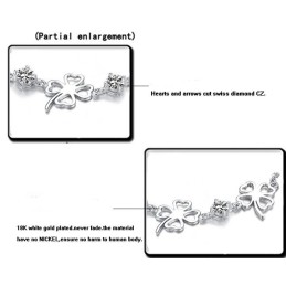Pulseira De Titânio Banhada A Platina Em Formato De Trevo Feminino De Excelente Qualidade