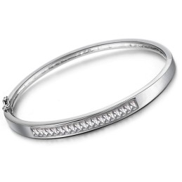 Pulseira De Titânio Com Revestimento De Platina Antialérgica Feminina De Qualidade Confiável E Com Diamante