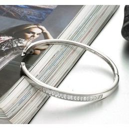 Pulseira De Titânio Com Revestimento De Platina Antialérgica Feminina De Qualidade Confiável E Com Diamante