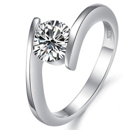 Anel De Titânio Com Revestimento De Platina Feminino De Desempenho Confiável Com Strass