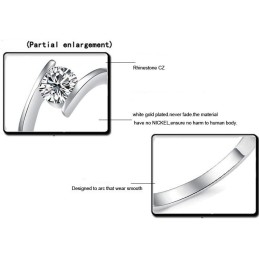 Anel De Titânio Com Revestimento De Platina Feminino De Desempenho Confiável Com Strass