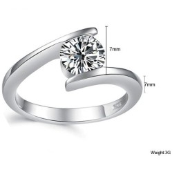 Anel De Titânio Com Revestimento De Platina Feminino De Desempenho Confiável Com Strass