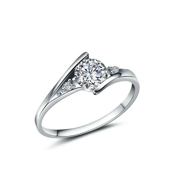 Anel De Titânio Com Revestimento De Platina Feminino Durável E Strass Anel De Titânio Com Revestimento De Platina Feminino Durável E Strass