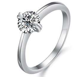 Anel Feminino De Titânio Com Banho De Platina E Strass Com Qualidade E Quantidade Garantidas