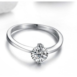 Anel Feminino De Titânio Com Banho De Platina E Strass Com Qualidade E Quantidade Garantidas