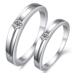 Anel De Titânio Com Revestimento De Platina De Qualidade Estável Para Amantes Com Strass