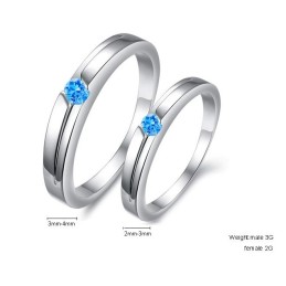Anel De Titânio Com Revestimento De Platina Azul De Excelente Qualidade Para Amantes Com Strass