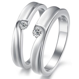 Anel De Titânio Com Revestimento De Platina De Qualidade Estável Para Amantes Com Strass