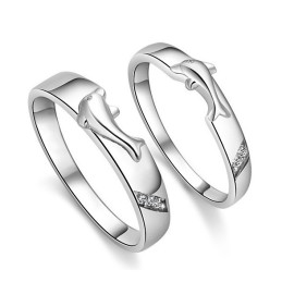 Anel De Titânio Com Revestimento De Platina Dolphin Completo Em Especificações Para Amantes