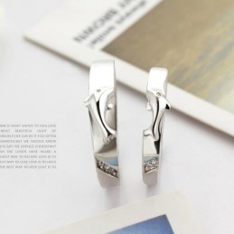Anel De Titânio Com Revestimento De Platina Dolphin Completo Em Especificações Para Amantes