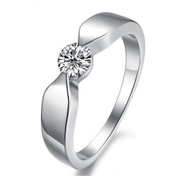 Anel De Titânio Com Revestimento De Platina De Alta Qualidade Para Amantes Com Strass