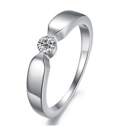 Anel De Titânio Com Revestimento De Platina De Alta Qualidade Para Amantes Com Strass