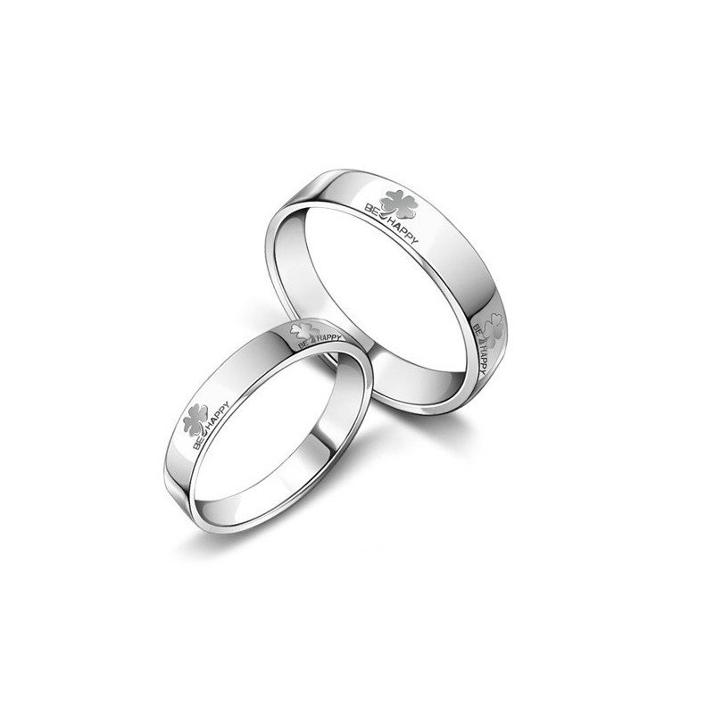 Anel De Titânio Com Revestimento De Platina Em Formato De Trevo, Famoso Por Sua Alta Qualidade, Para Amantes Anel De Titânio Com Revestimento De Platina Em Formato De Trevo, Famoso Por Sua Alta Qualidade, Para Amantes