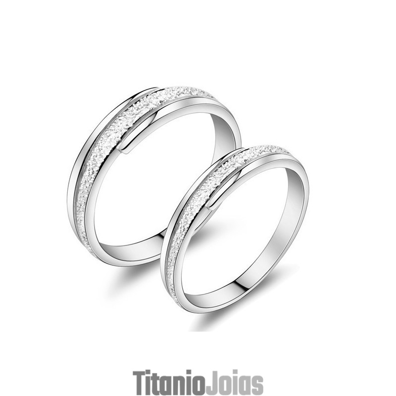 Anel De Titânio Com Revestimento De Platina E Fio De Pérola Para Amantes Anel De Titânio Com Revestimento De Platina E Fio De Pérola Para Amantes