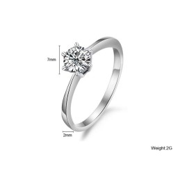 Anel Feminino De Titânio Com Banho De Platina E Strass Com Qualidade E Quantidade Garantidas