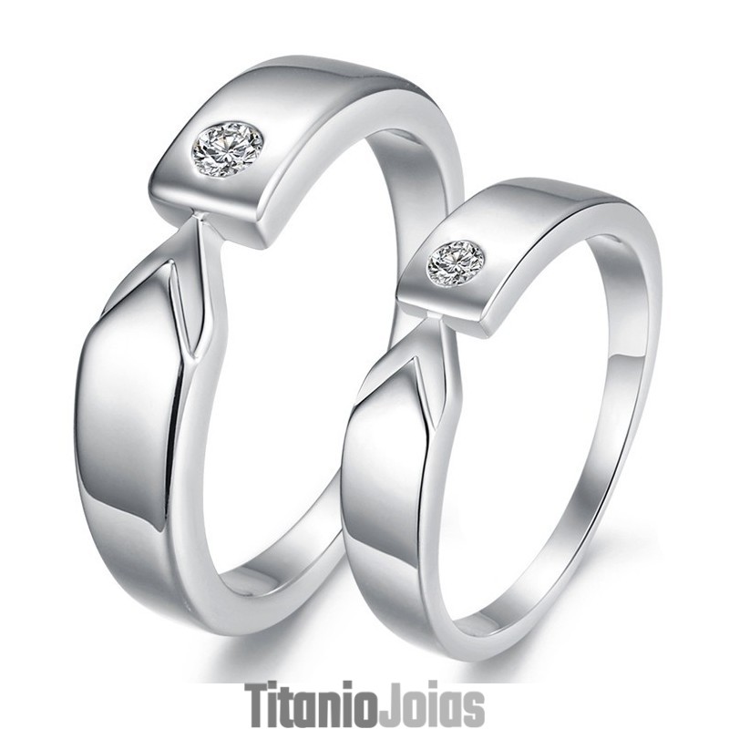 Anel De Titânio Com Revestimento De Platina De Alta Qualidade Para Amantes Com Strass Anel De Titânio Com Revestimento De Platina De Alta Qualidade Para Amantes Com Strass