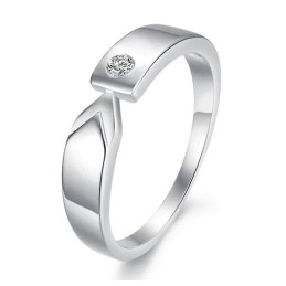 Anel De Titânio Com Revestimento De Platina De Alta Qualidade Para Amantes Com Strass