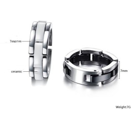Anel De Cerâmica De Tungstênio Preto E Branco Com Grande Variedade