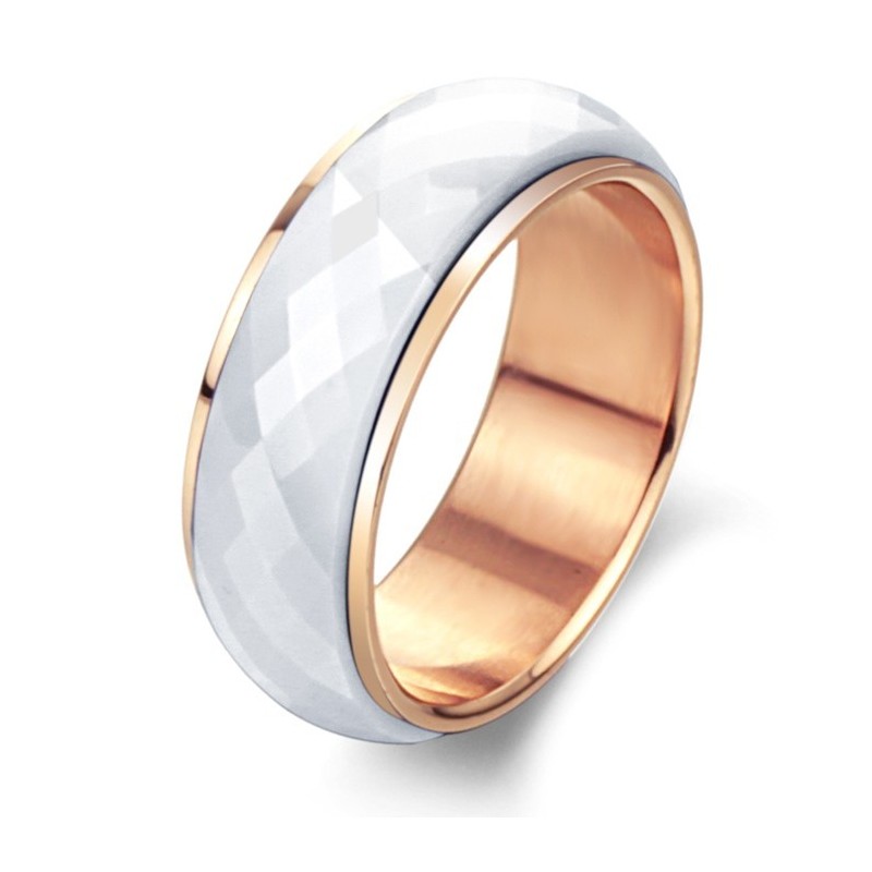 Anel De Cerâmica De Tungstênio Branco De Qualidade Estável Anel De Cerâmica De Tungstênio Branco De Qualidade Estável
